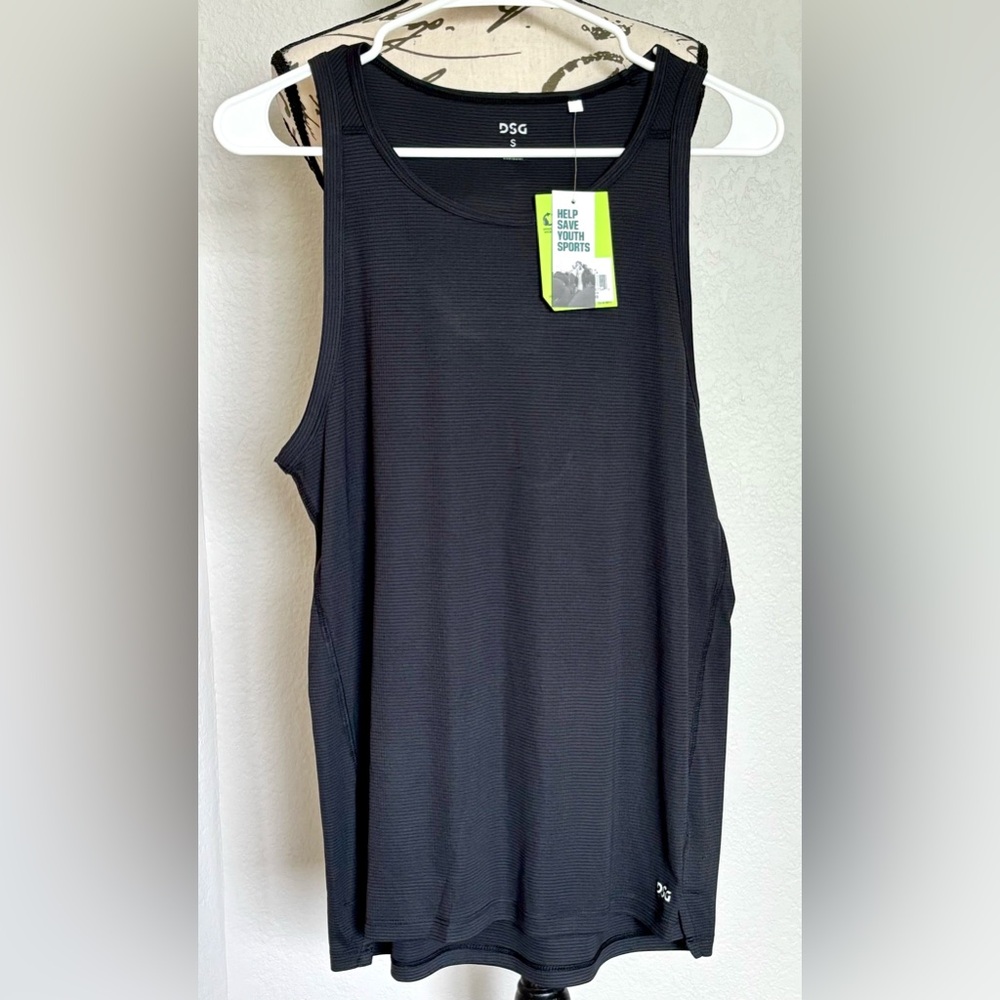 DSG Men's Black Moisture Wicking +50 UV Protection Running Athletic Tank Top NWT